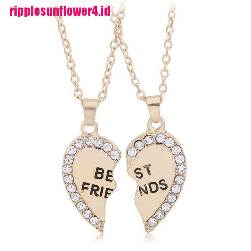 Kalung Rantai Dengan Liontin Hati Motif Tulisan Best Friends Untuk Wanita