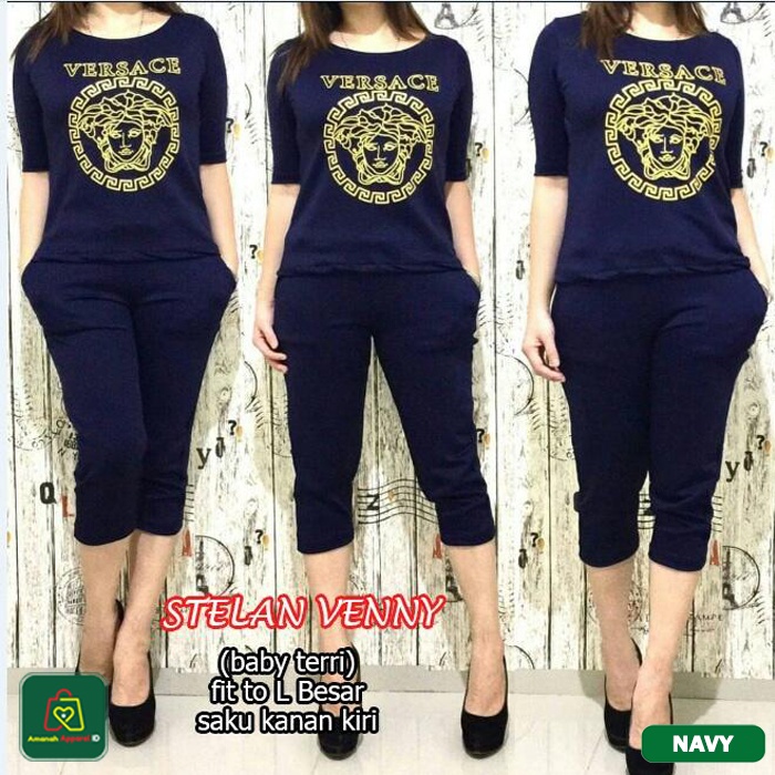 Setelan Kaos Wanita VENNY SET JUMBO Bahan Babyterry Premium Size XL TERMURAH / 50442