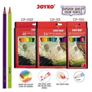 Joyko Pensil Warna Superior Quality Color Pencils Hexagonal Grip