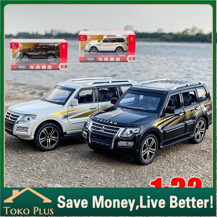 Murah Diecast Miniatur Mobil Mainan Mobil Pajero 1:32 Light&Sound [Open All Doors] Diecast Mobil SUV