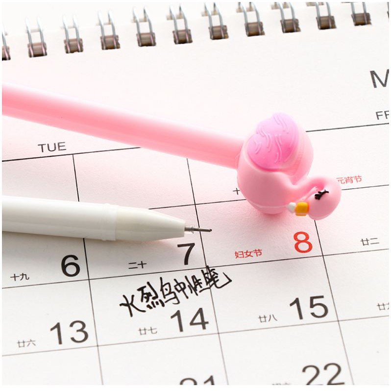 ☛TK☚ R206 PENA KARAKTER FLAMINGGO PULPEN LUCU ALAT TULIS GEL PENA CAIR STATIONERY MURAH