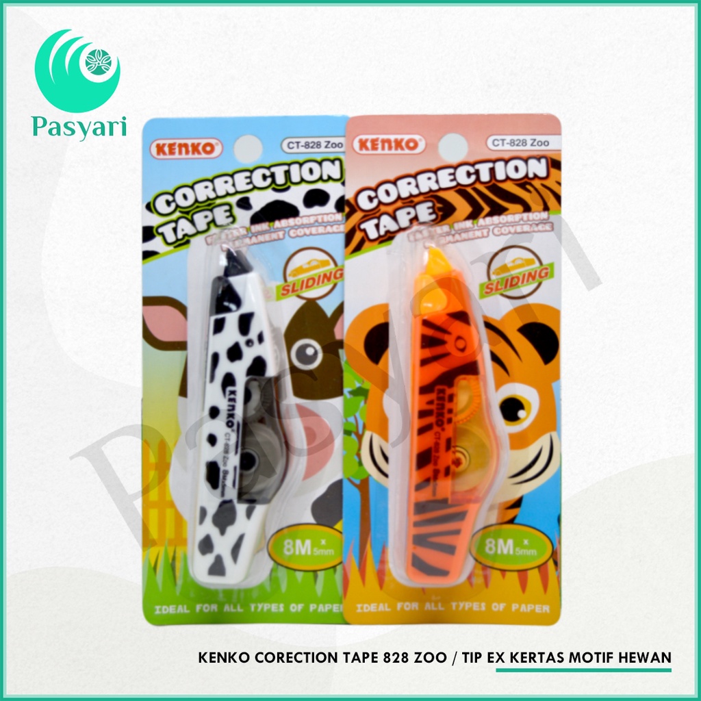 

Kenko Corection Tape 828 Zoo / Tip Ex Kertas Motif Hewan