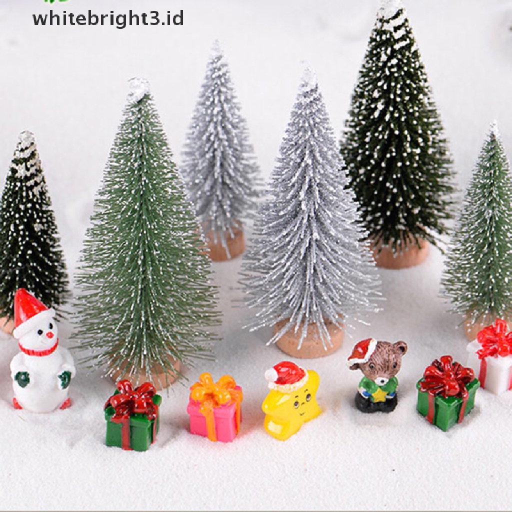 (whitebright3.id) 3pcs / set Pohon Natal Mini Untuk Dekorasi Meja