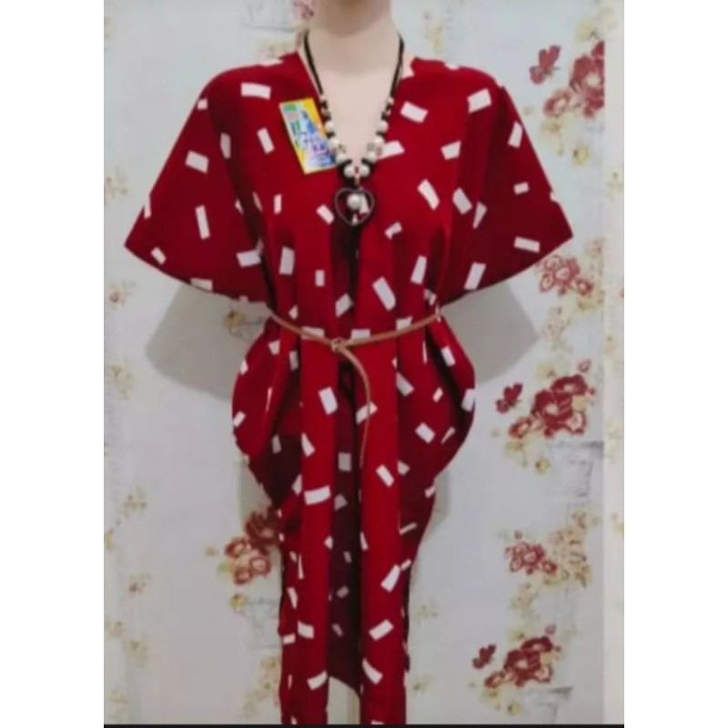 Tunik Kaftan motif kotak/ Tunik kaftan murah