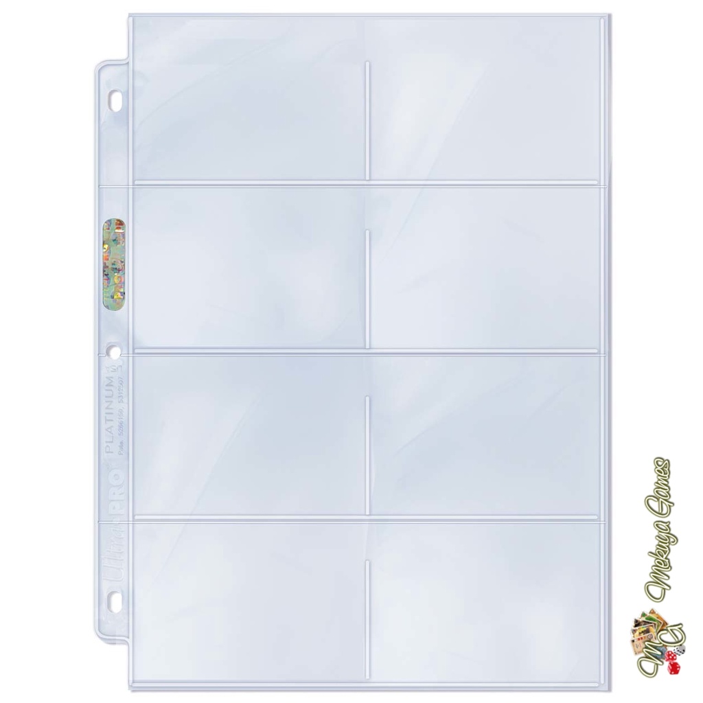 Ultra Pro 8-Pocket Platinum Page A4 3.5x2.75" 69x98mm 7x10cm Card Sleeve KPOP