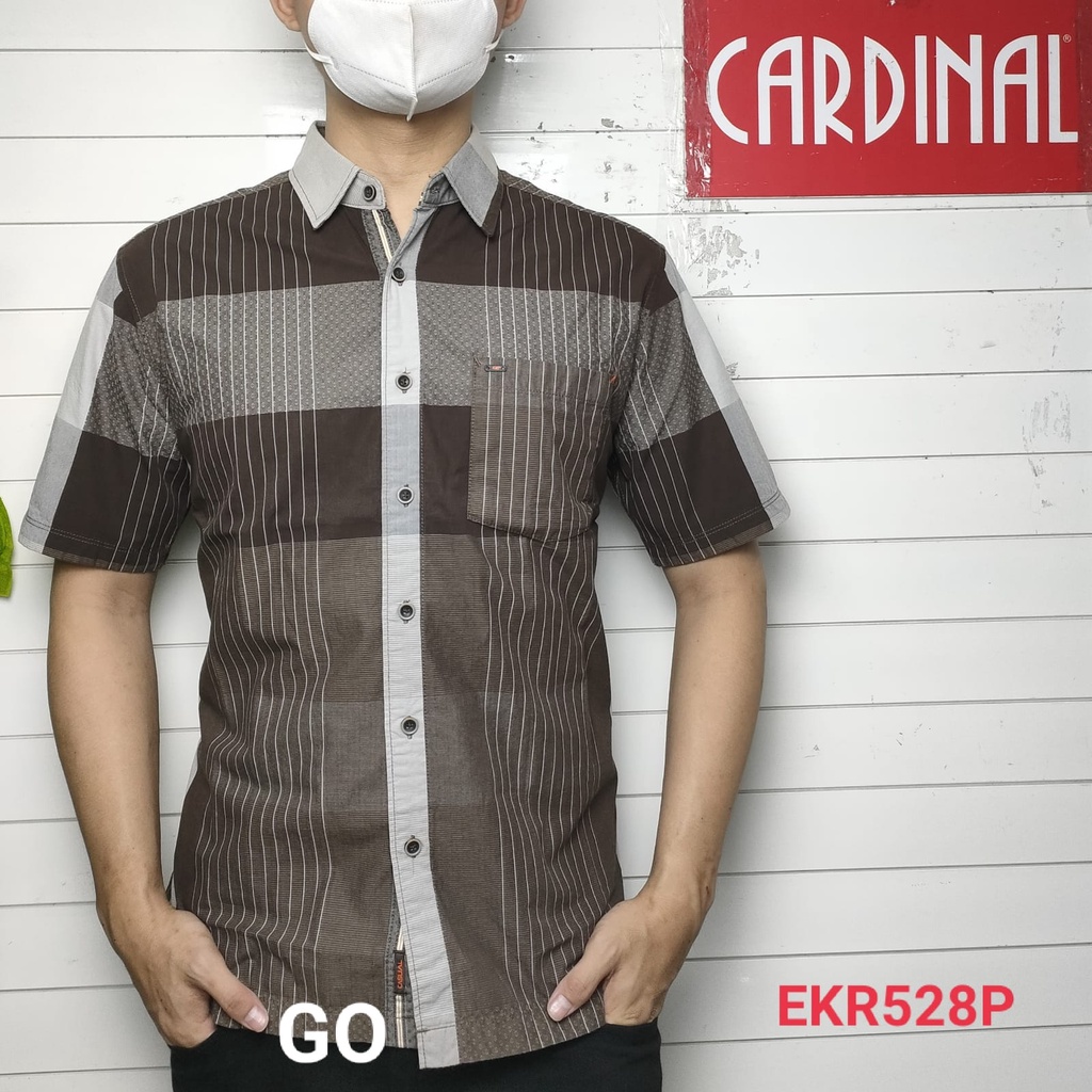 gof CTR CARDINAL KEMEJA CASUAL Pakaian Atasan Pria Kemeja Reguler Hem Casual Santai Lengan Pendek