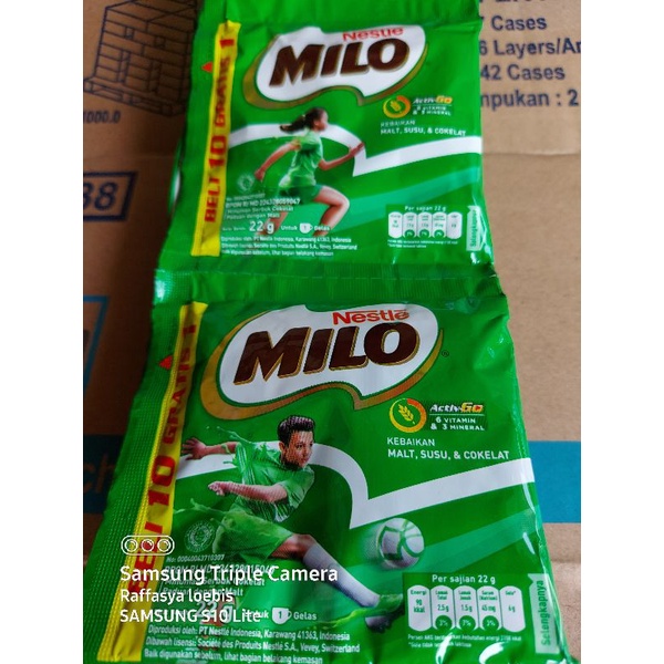 

Milo renceng 22g isi 10+1pcs