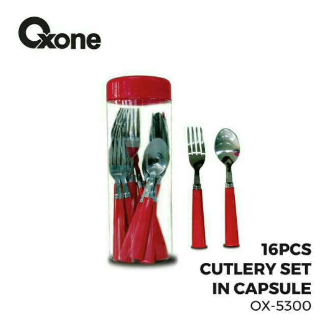 Oxone OX5300 16pc cutlery set in capsule sendok set ox-5300
