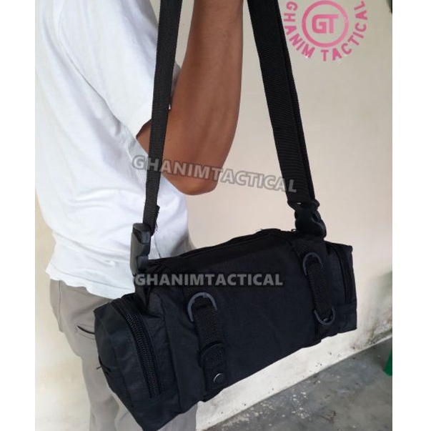 Tas Samping Selempang Hitam Brimob