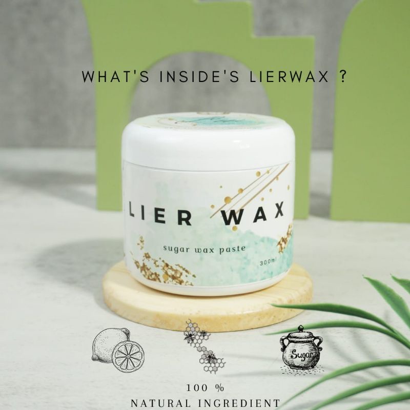 (COD) LIERWAX PREMIUM SUGAR WAXING KIT - SUGAR WAX - PERONTOK BULU  - PENGHILANG BULU - NATURAL WAX