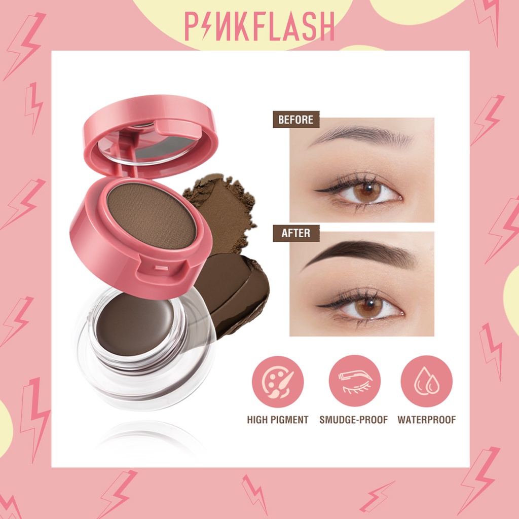 Pinkflash Duo Effect Eyebrow Kit - Pinkflash Eyebrow 2in1 Waterproof Original BPOM