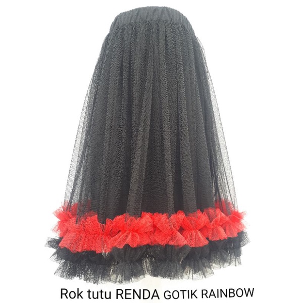 ROK TUTU RENDA GOTIK RAINBOW - ROK PEMPEL BAWAHAN PESTA ANAK -ROK TUTU PREMIUN - ROK KIDS PEREMPUAN USIA 4 - 6TAHUN