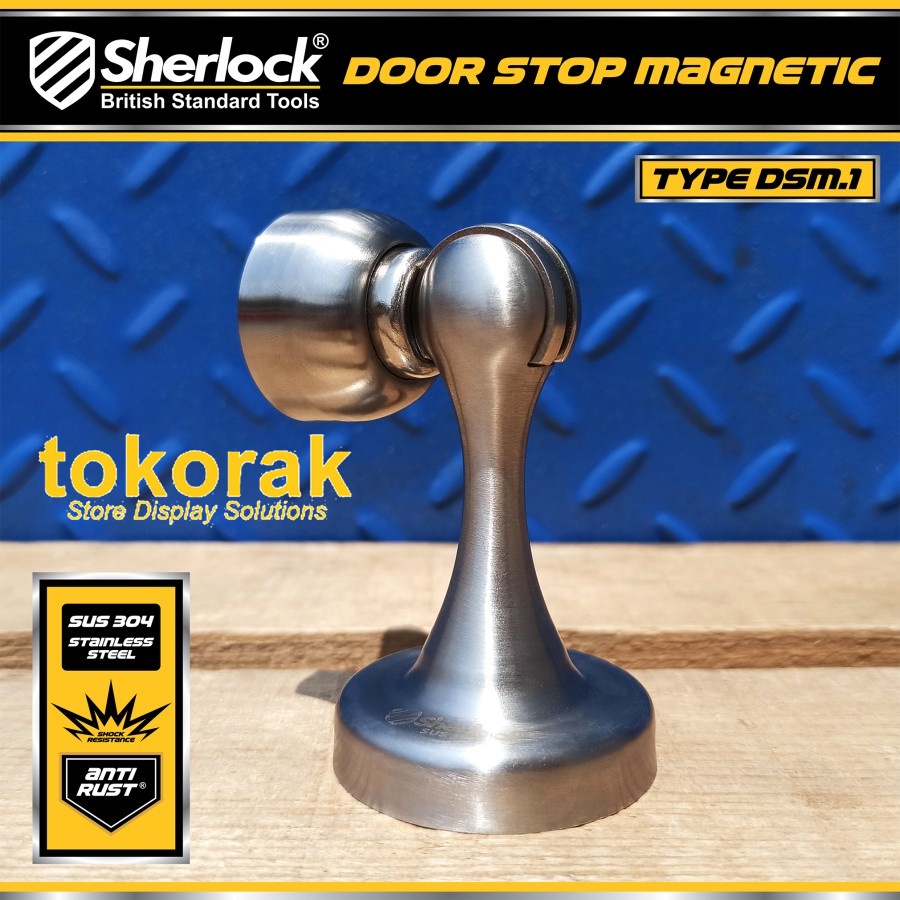 DOOR STOP MAGNET SHERLOCK PENAHAN PINTU SUS 304 STAINLESS STEEL