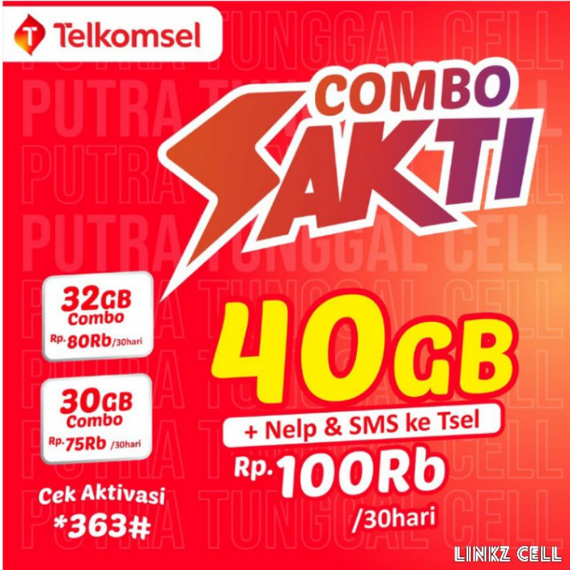 KARTU SAKTI TELKOMSEL 40GB,32GB,30GB BONUS TELPON & SMS ALL JARINGAN