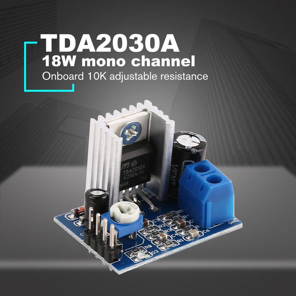 Kit PA. TDA2030 18W Mono + Terminal PCB Input 6 - 12VDC Power Amplifier IC TDA 2030 18 Watt