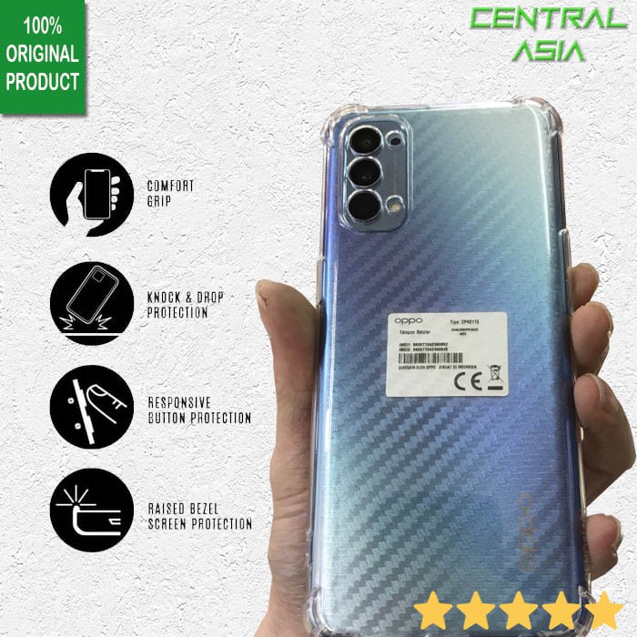 [Bundle] Anticrack Case Oppo Reno 4 + Skin Carbon