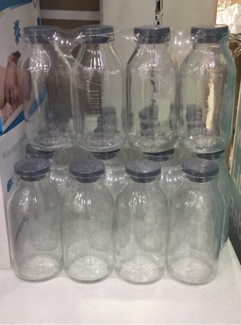 Botol Kaca 100ml Tutup Karet Isi 4