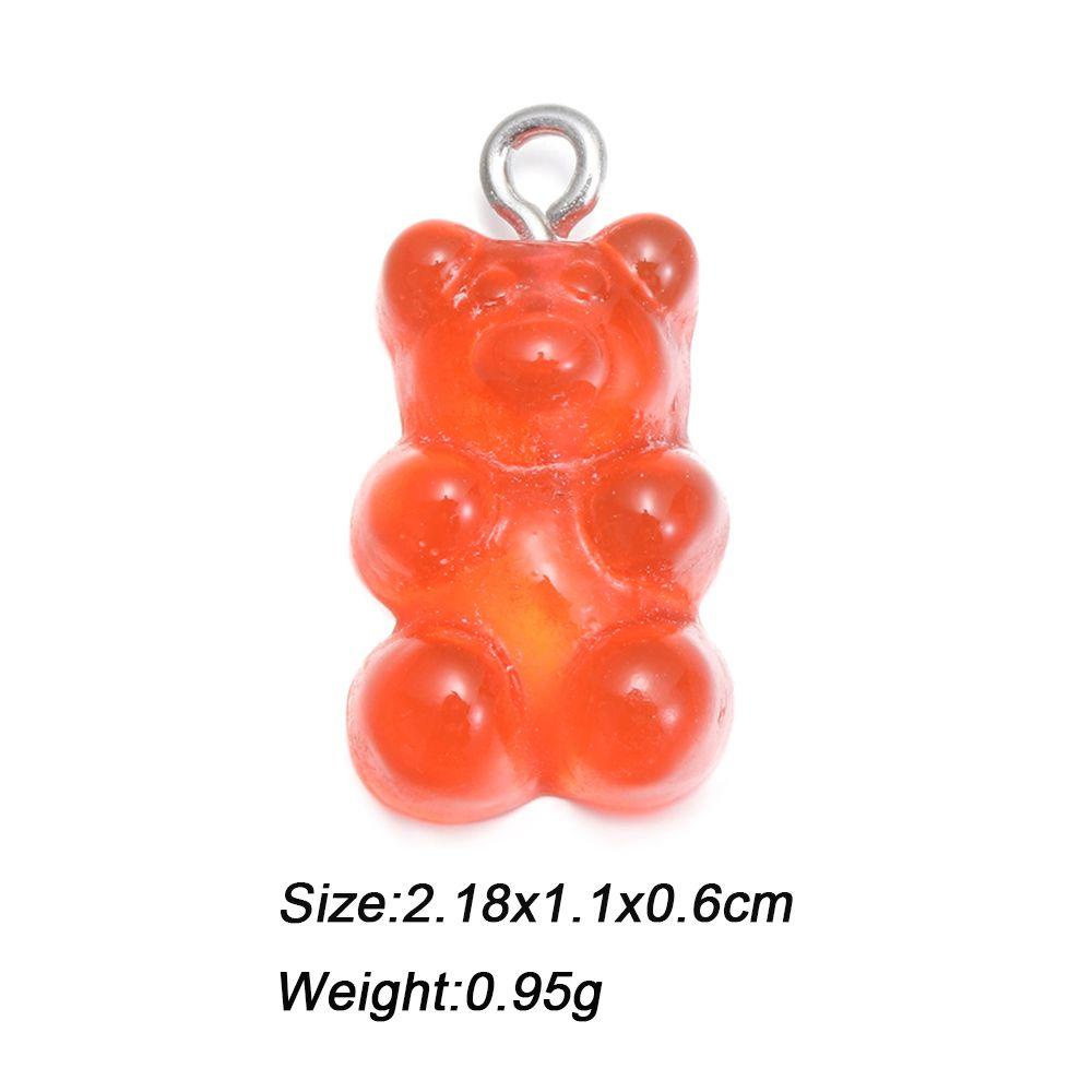 R-flower 10/50PCS Kalung Liontin DIY Membuat Fashion Mix Warna-Warni Resin Gummy Bear