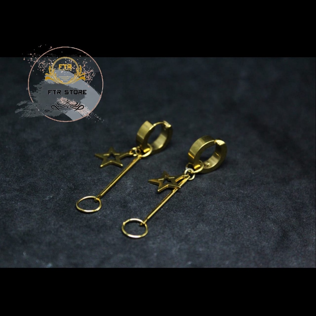 IP-AL [ PREMIUM ] ANTING RUMBAY GOLD MODEL BATANG / ANTING BTS KOREA / ANTING TINDIK DAN JEPIT