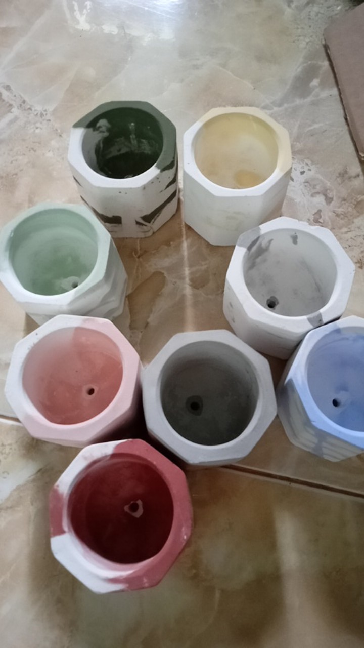 Pot Mini Marble Merah Putih | Pot Sukulen