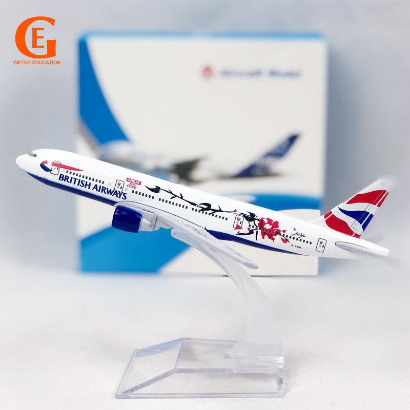 Mainan Model Pesawat Terbang Inggris Airways Plum Blossom Boeing 777 Diecast B777 Ukuran 16cm Dengan Landing Gear