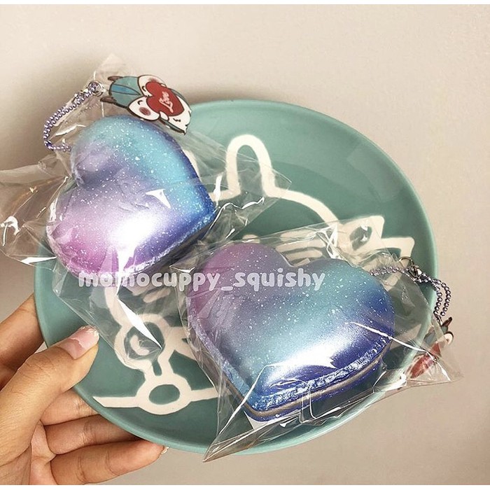 PROMO squishy licensed heart galaxy poli macaroon medium by popularbox
