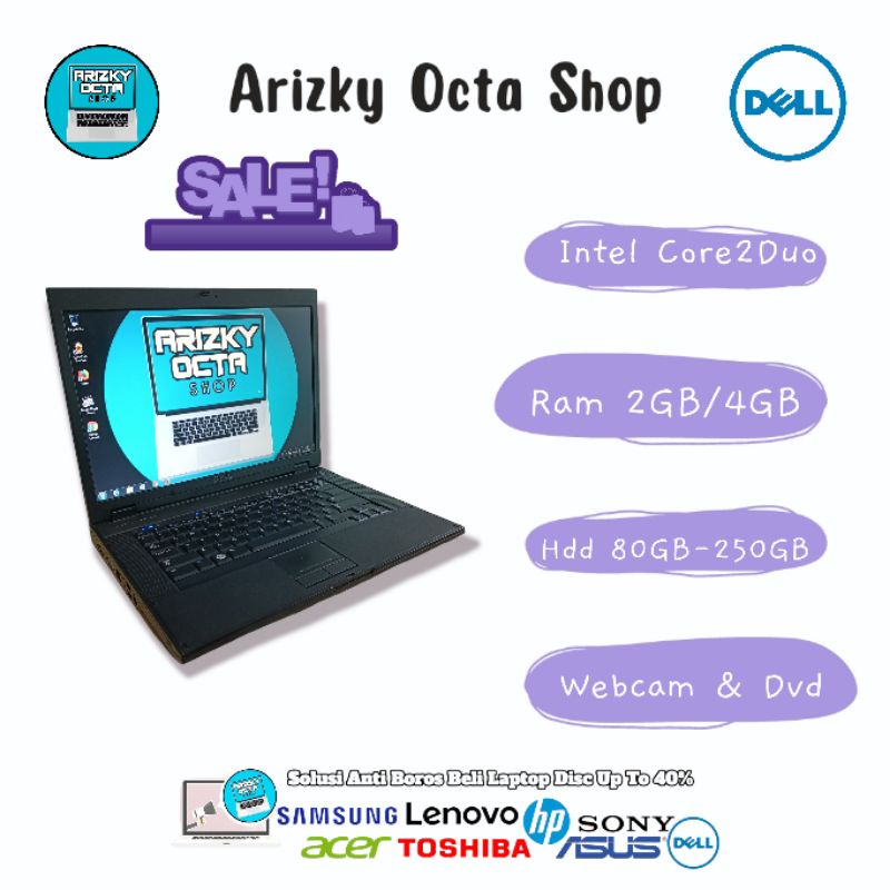 Obral Laptop Dell Latitude 1 jutaan intel Core 2 Duo Ram 2gb Hdd 160gb Dvd Wifi lcd 15inch