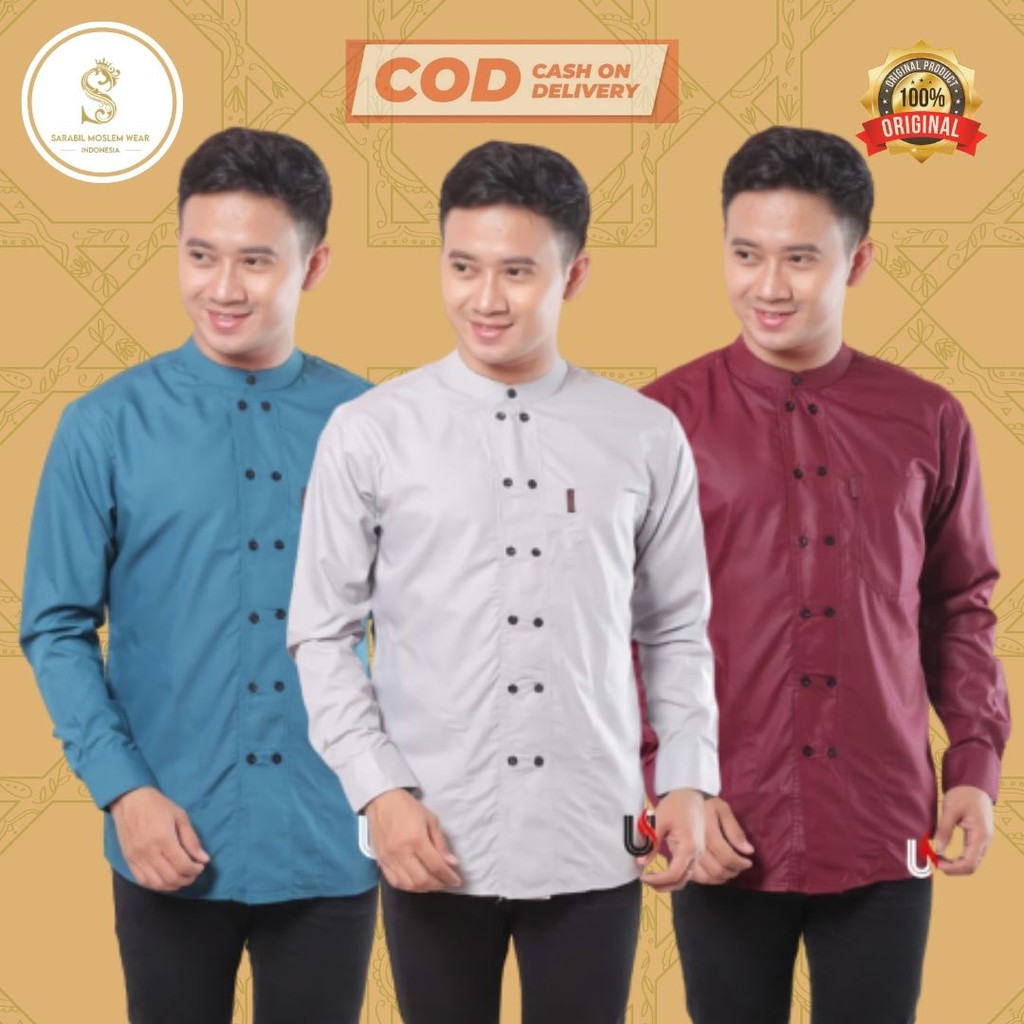 BAJU KOKO PRIA MUSLIM PANJANG SERAGAM HADROH AZ ZAHIR SYUBBANUL MUSLIMIN