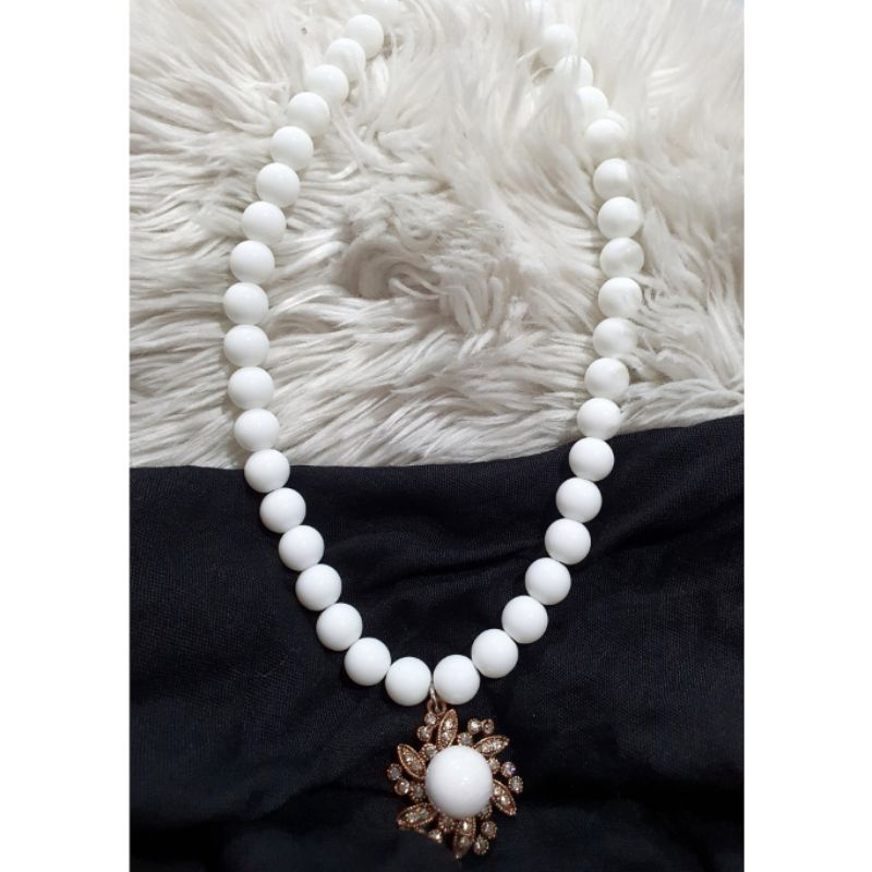 Kalung Silver925 perak Gold silver Kalung Rantai perak Mutiara Pearl Premium Quality Anti karat anti alergi Ks805