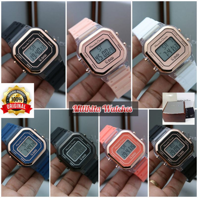 [ORIGINAL100%✔]JAM TANGAN WANITA ALEXANDRE CHRISTIE AC9331 / AC 9331 DIGITAL RUBBER