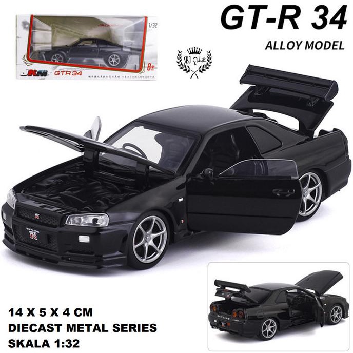 Diecast Miniatur Mobil NISSAN GTR SKYLINE R34 CLASSIC SKALA 1:32