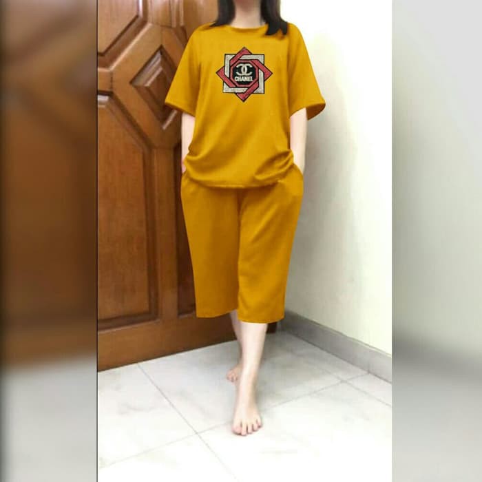 Zara Honstut Set By Elmira Ready Setelan Wanita Dewasa Fit Xl Kat LB249 Setelan Jumbo Manik Chaneli