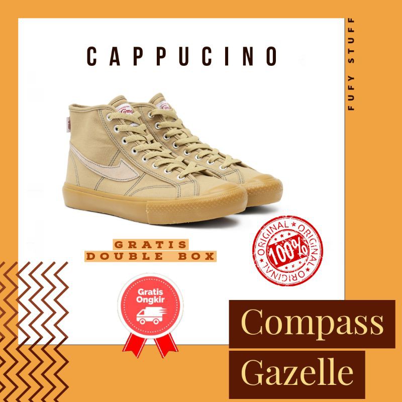 Sepatu Compass Gazelle Hi High Cappucino Capcin