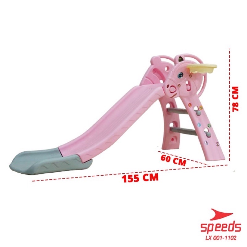 SPEEDS Perosotan Anak Mainan Seluncuran Anak Free Ring Basket Prosotan Anak Karakter-1102 pink