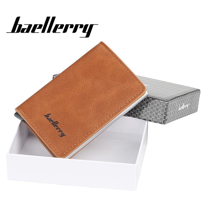 Baellerry RFID Anti Theft Card Wallet + Box Dompet Kartu Kulit K9109