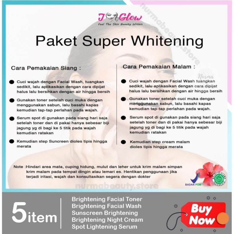 jglow skincare paket super whitening / j-glow paket super whitening / j glow paket super whitening