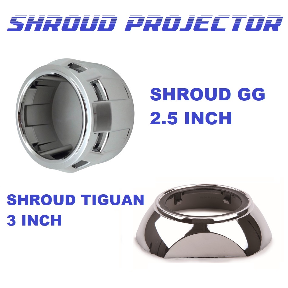 Shroud Projector HID BiLED Lampu LED Gutling Gun GG 2.5 Inch dan Tiguan 3 Inchi Motor Mobil Tuguan