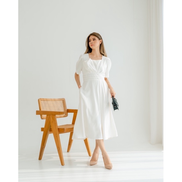 [ LittleBigCloth ] Elena Midi Dress // Dress Korea Dress Polos Dress Bigsize Dress Pesta