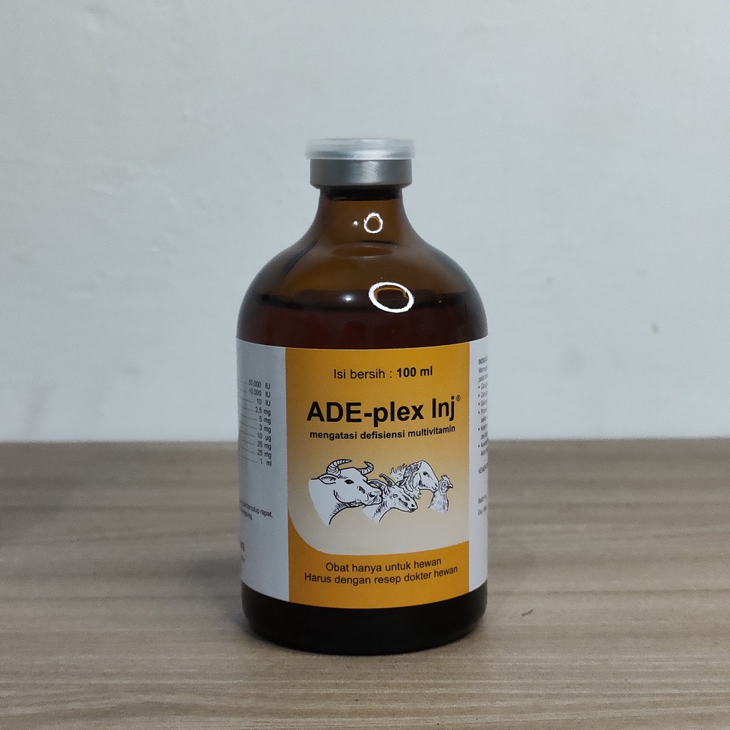 Vitamin ADE Plex 100 ml inj / Vitamin ADE Ternak SAPI KAMBING DOMBA AYAM / Suplemen Vitamin Hewan &amp; Ternak