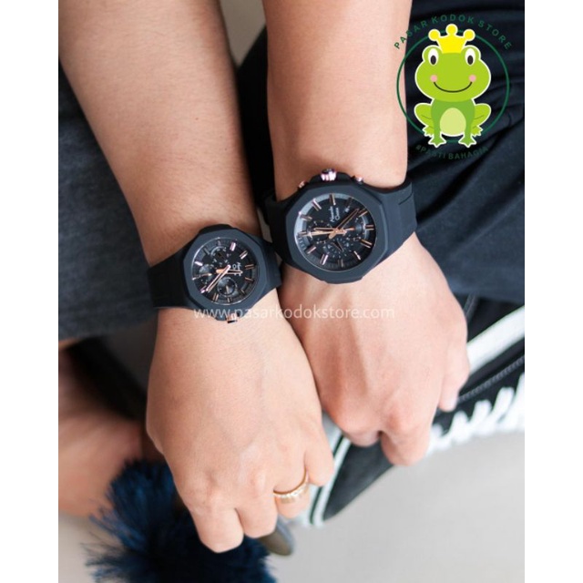 JAM ALEXANDRE CHRISTIE COUPLE 6590 BLACK ROSEGOLD ASLI