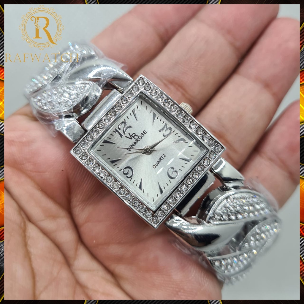 Grosir Jam Tangan Wanita Fashion Rantai Kepang VR Vinarose TA4 Rantai Stainless Jam Mewah Formal Permata