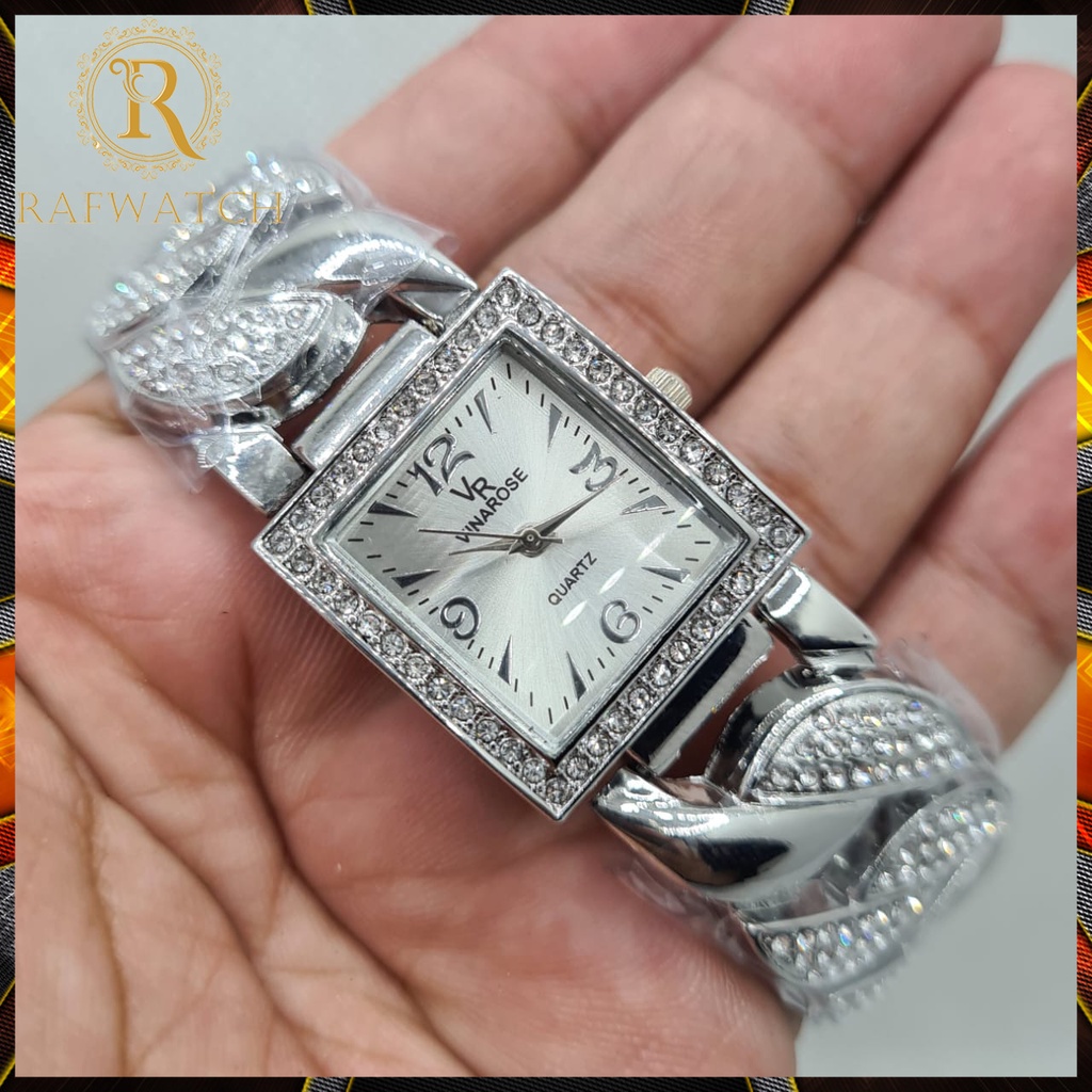 Grosir Jam Tangan Wanita Fashion Rantai Kepang VR Vinarose TA4 Rantai Stainless Jam Mewah Formal Permata