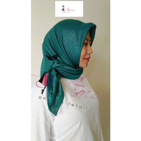 Jilbab Hijab Kerudung Segi Empat Shinar Glitter Biru BCA