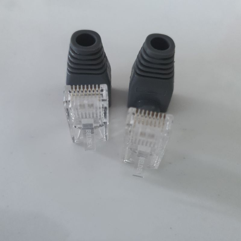 2 PASANG RJ45 BELDEN CAT 5 DAN BOOT