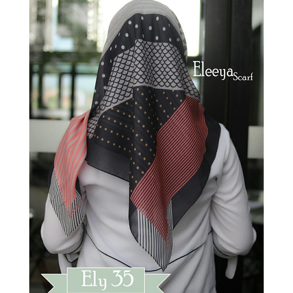 HIJAB SEGIEMPAT MOTIF ELY 35 || Eleeya Scarf