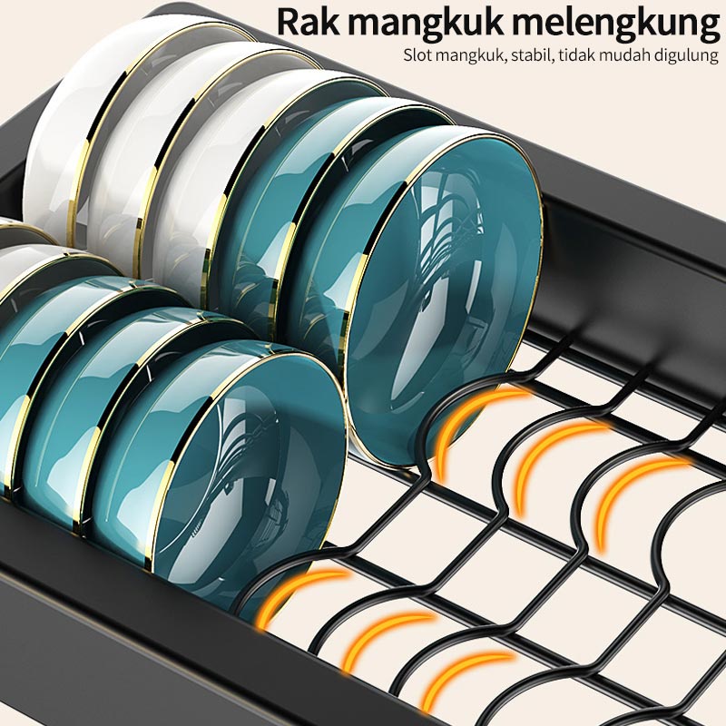 Rak Wastafel Dapur Rak Cuci Piring Multifungsi Stainless Steel Rak Dapur