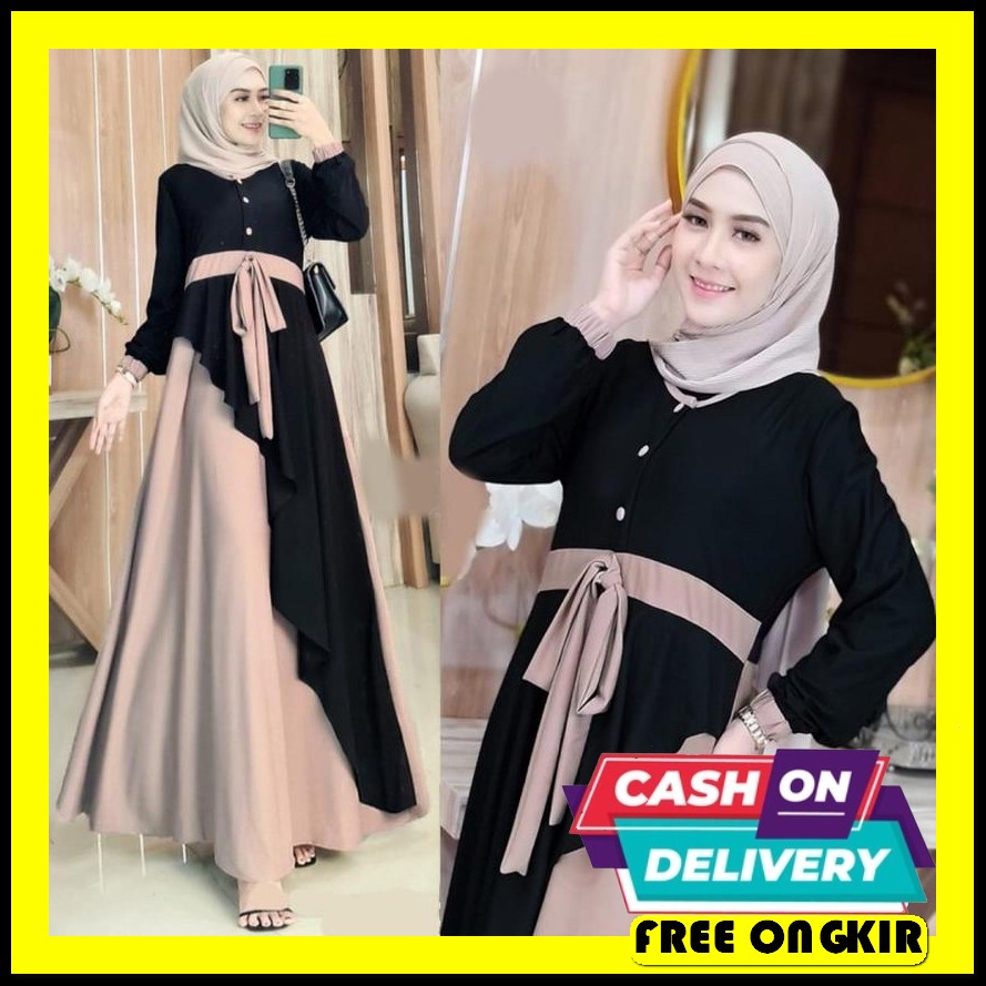 Baju Muslimah Terbaru Gamis Casual Kekinian Jumbo Brukat Games Pu Ay32 Baju Gamis Wanita Terrbaru Ni