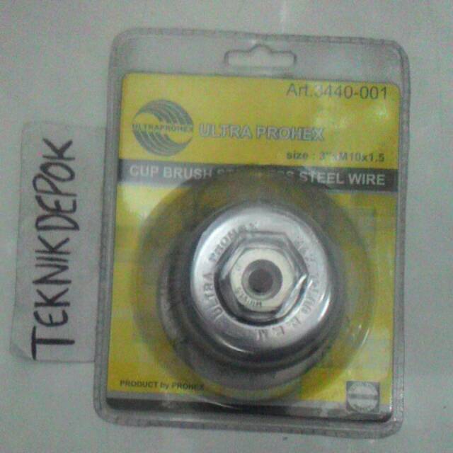 Sikat mangkok 3 inch sikat kawat cup brush stainless steel wire prohex DSIKON7