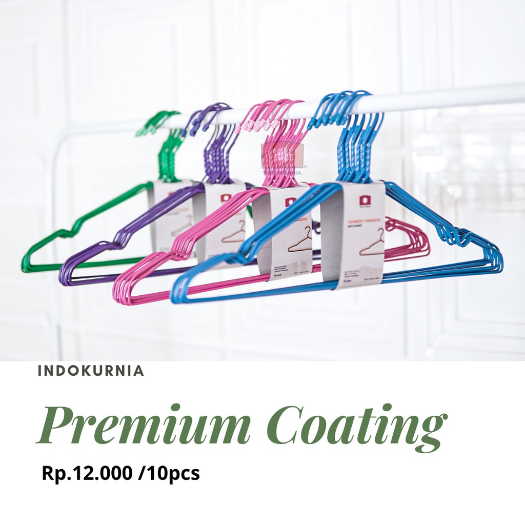 10 pcs Premium Coating Hanger Gantungan Baju Pupel