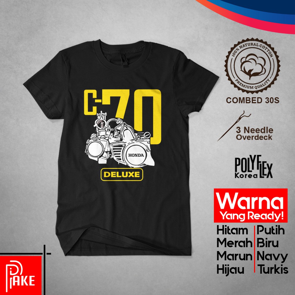 Kaos Distro Honda C70 Deluxe Klasik Bebek Jahat Cotton Combed 30s Unisex Terlaris Tshirt Motor Shopee Indonesia